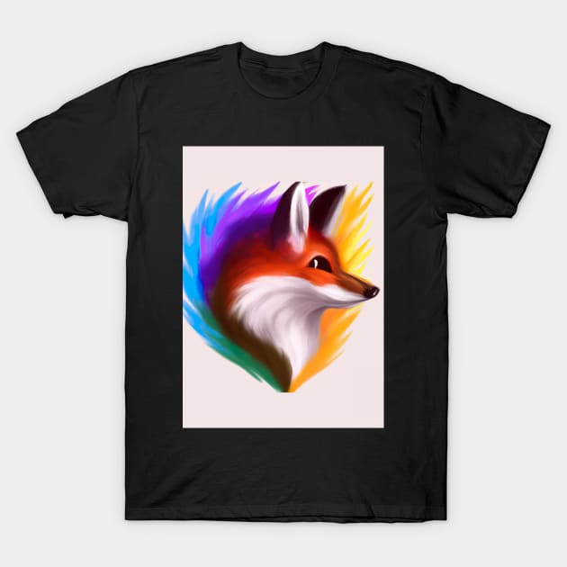 Rainbow Fox T-Shirt by maxcode